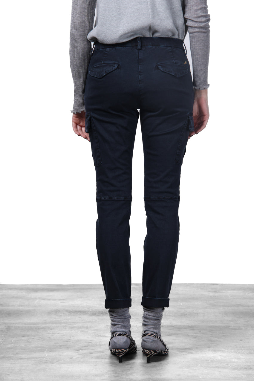 Chile City pantalone cargo donna in raso slim fit