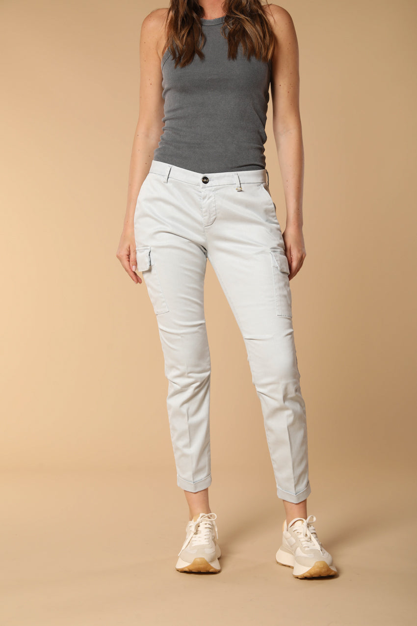 Chile City Pantalon Cargo Femme en Gabardine slim fit
