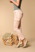 Chile City pantalone cargo donna in gabardina slim fit