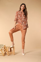 Chile City pantalone cargo donna in gabardina slim fit