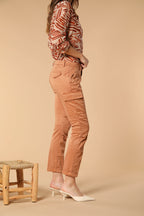 Chile City pantalone cargo donna in gabardina slim fit
