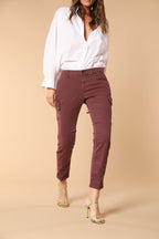 Chile City pantalone cargo donna in gabardina slim fit