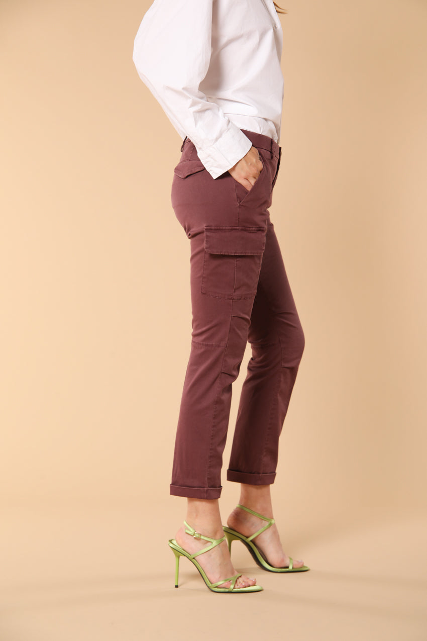 Chile City pantalone cargo donna in gabardine curvy fit