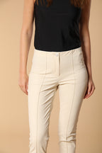 Milano Damen Chino Hose aus Baumwolltwill im Slim Fit
