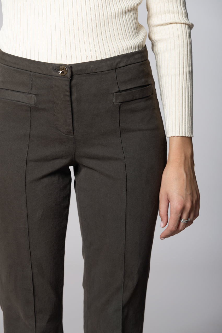 Milano Flare pantalone chino donna in raso slim fit