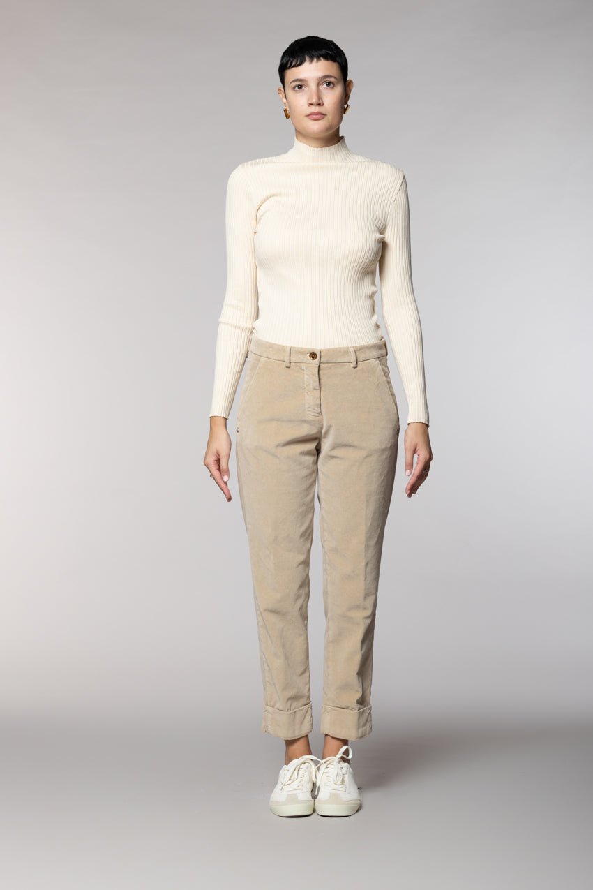 New York Carrot pantalone chino donna in velluto carrot fit