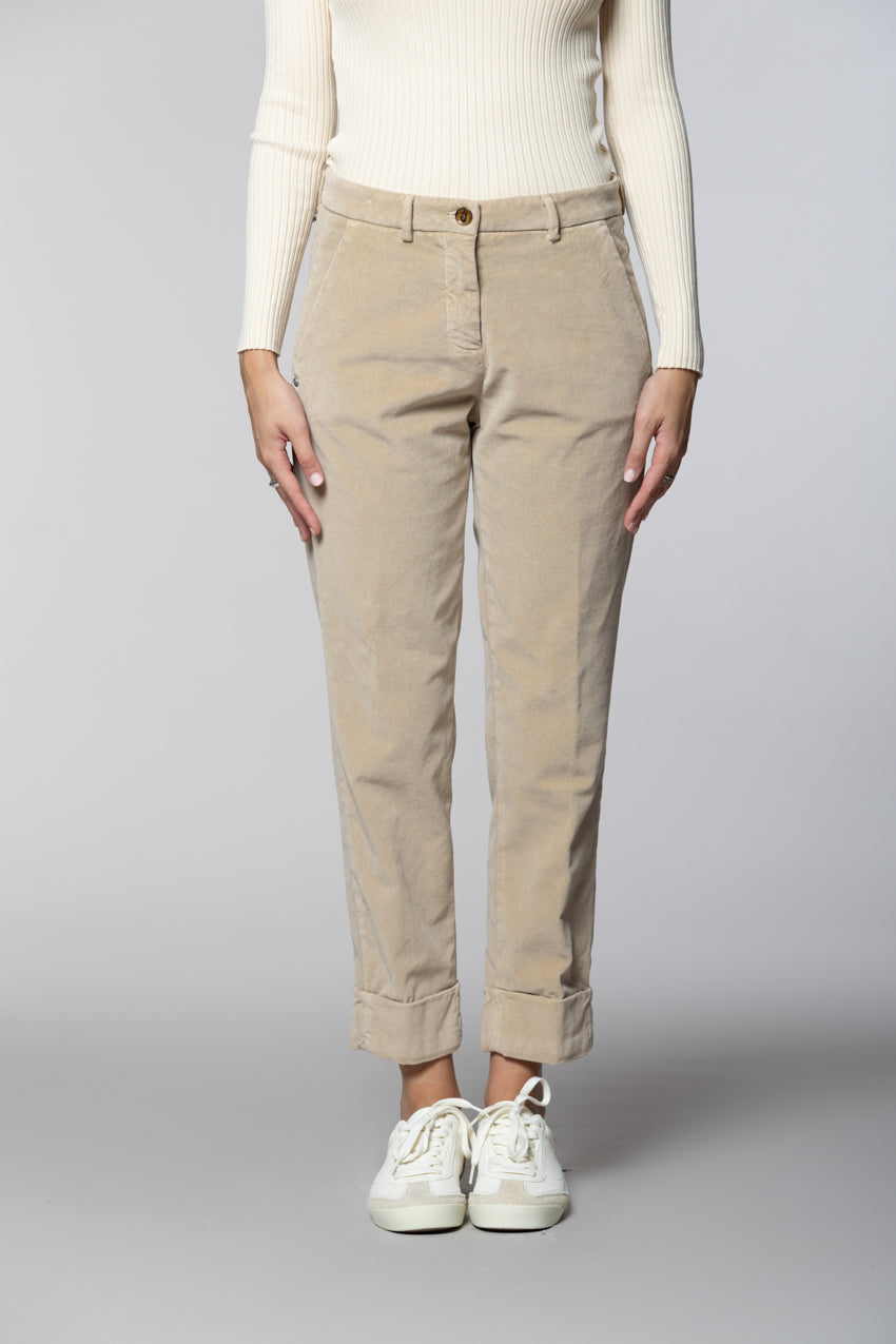 New York Carrot pantalone chino donna in velluto carrot fit
