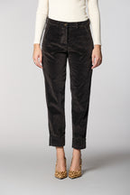 New York Carrot pantalone chino donna in velluto carrot fit