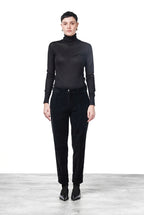 New York Carrot women’s chino trousers in smooth velvet, carrot fit ①