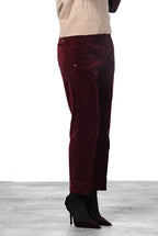 New York Carrot Damen-Chinohose aus glattem Samt, Carrot Fit ①