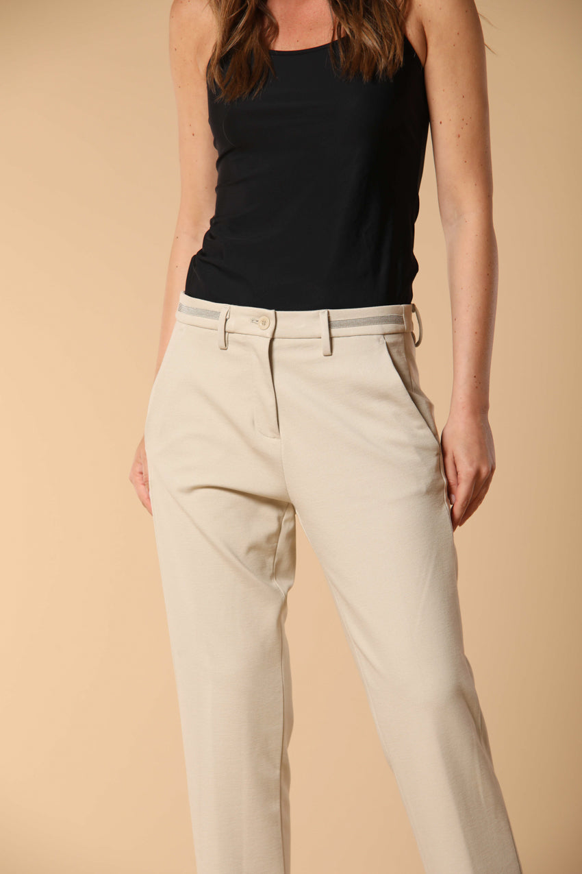 New York Damen Chino Hose aus Jersey im Carrot Fit