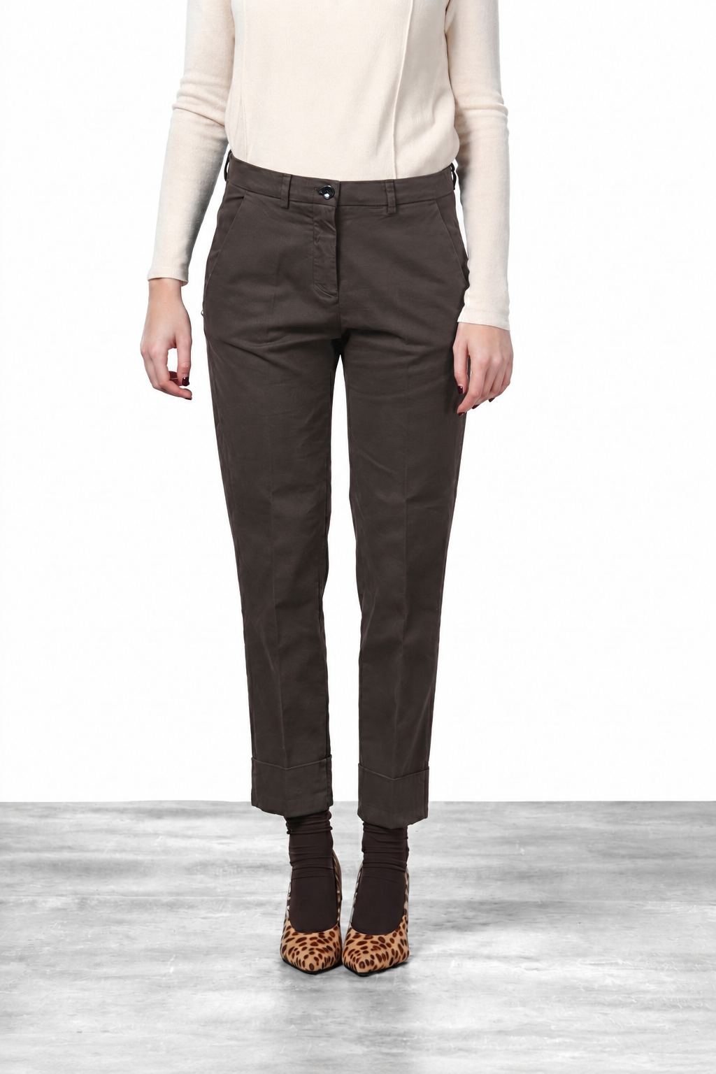 New York Carrot pantalone chino donna in raso carrot fit ①