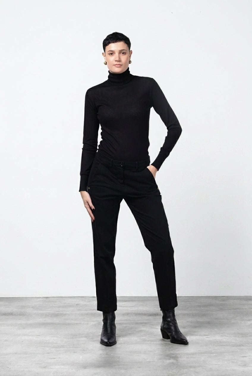 New York Carrot pantalone chino donna in raso carrot fit ①