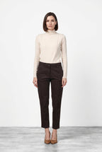 New York Carrot women’s chino trousers in satin with carrot fit ①