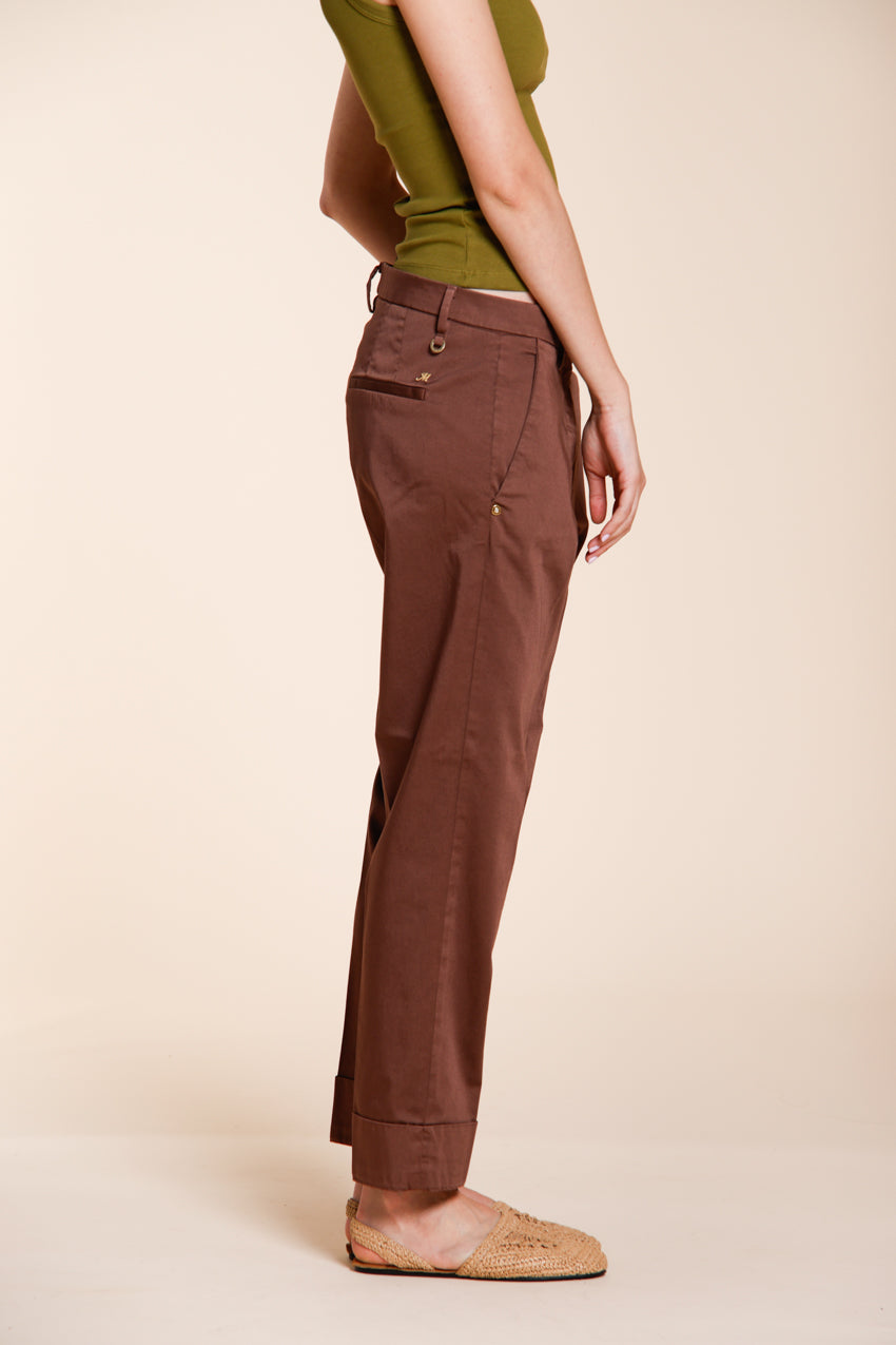 New York Carrot women's chino pants in stretch satin carrot fit ①