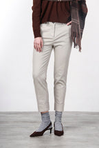New York Carrot pantalon chino femme en gabardine de coton et laine carrot fit ①
