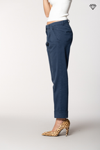 New York Carrot Pince pantalone chino donna in cotone cashmere carrot fit ①