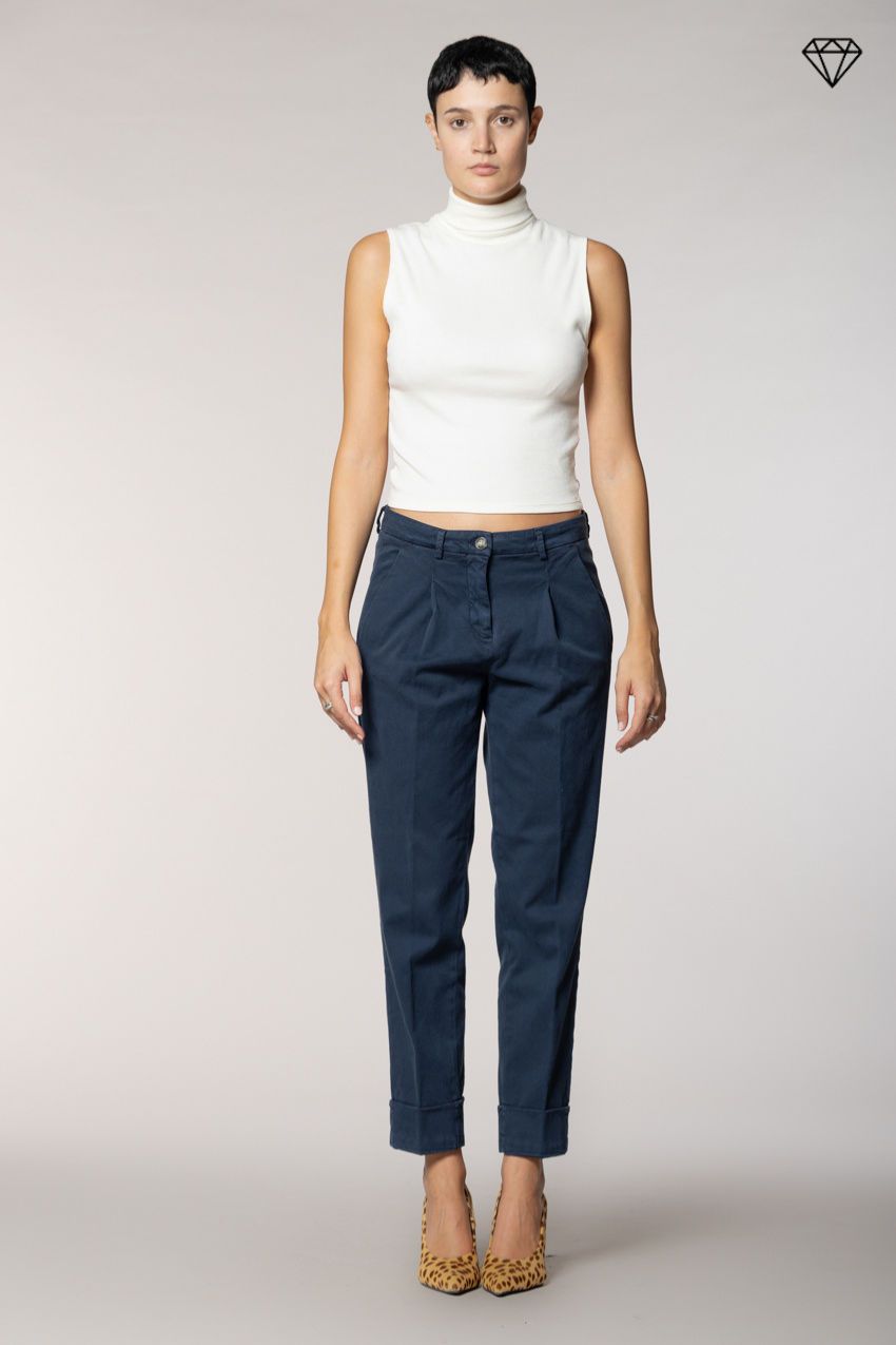 New York Carrot Pince Damen-Chinohose aus Baumwolle und Kaschmir Carrot Fit ①