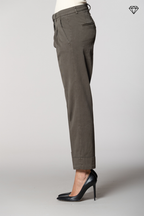 New York Carrot Pince pantalone chino donna in cotone cashmere carrot fit ①