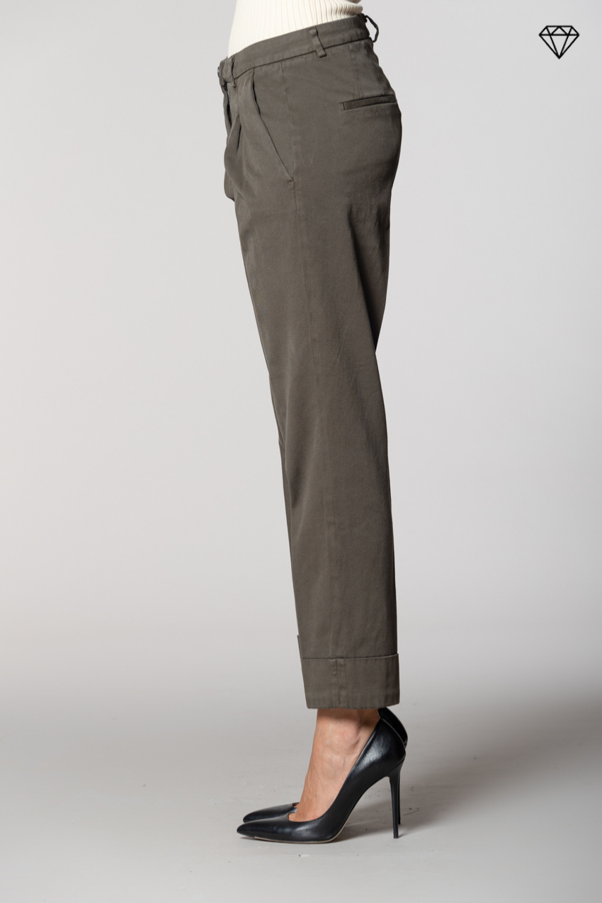New York Carrot Pince Damen-Chinohose aus Baumwolle und Kaschmir Carrot Fit ①