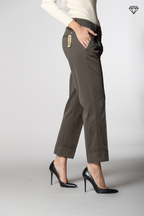New York Carrot Pince pantalone chino donna in cotone cashmere carrot fit ①