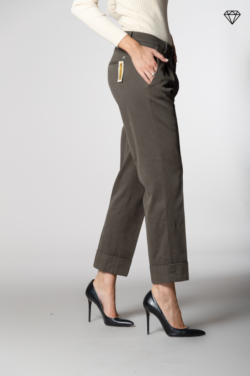New York Carrot Pince pantalone chino donna in cotone cashmere carrot fit ①
