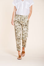 Marlene women's chino pants in gabardine leaf print carrot fit