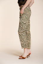 Marlene women's cargo pants in gabardine camouflage print carrot fit