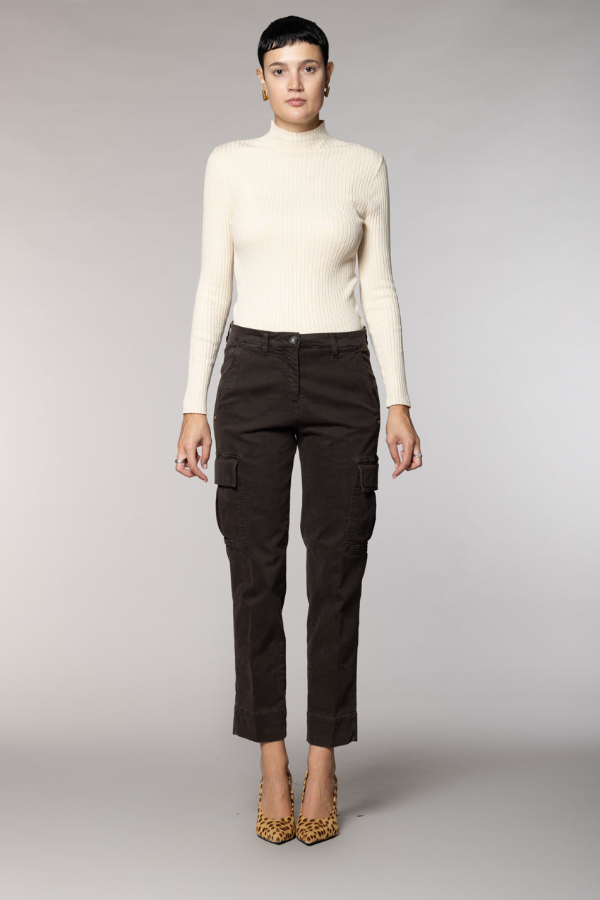 Marlene Cargo women’s cargo trousers in gabardine carrot fit