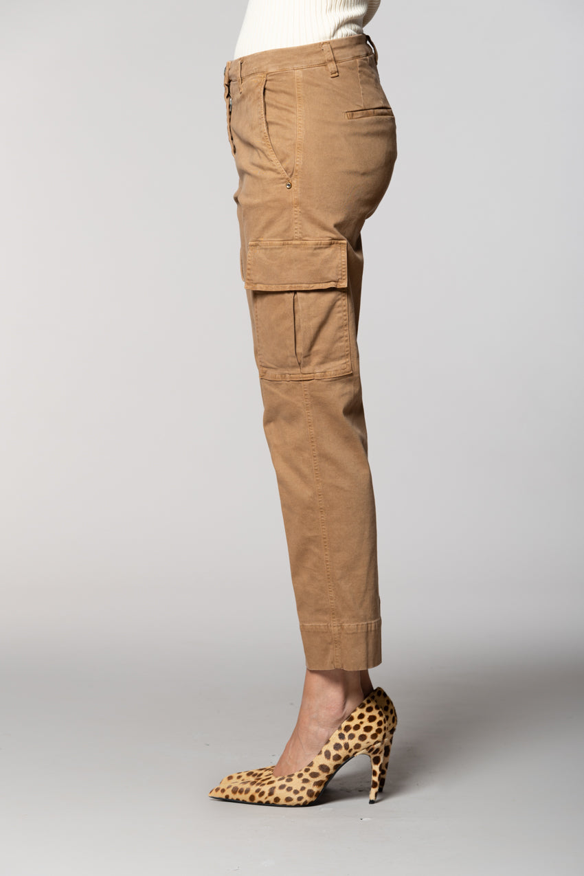 Marlene Cargo pantalon cargo femme en gabardine carrot fit