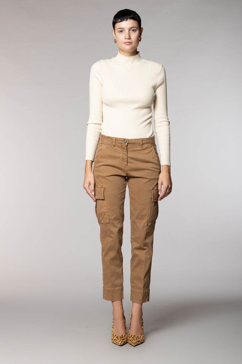 Marlene Cargo pantalon cargo femme en gabardine carrot fit