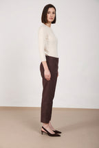 New York Carrot Sartoriale pantalon chino femme en toile de lin mélangé carrot fit