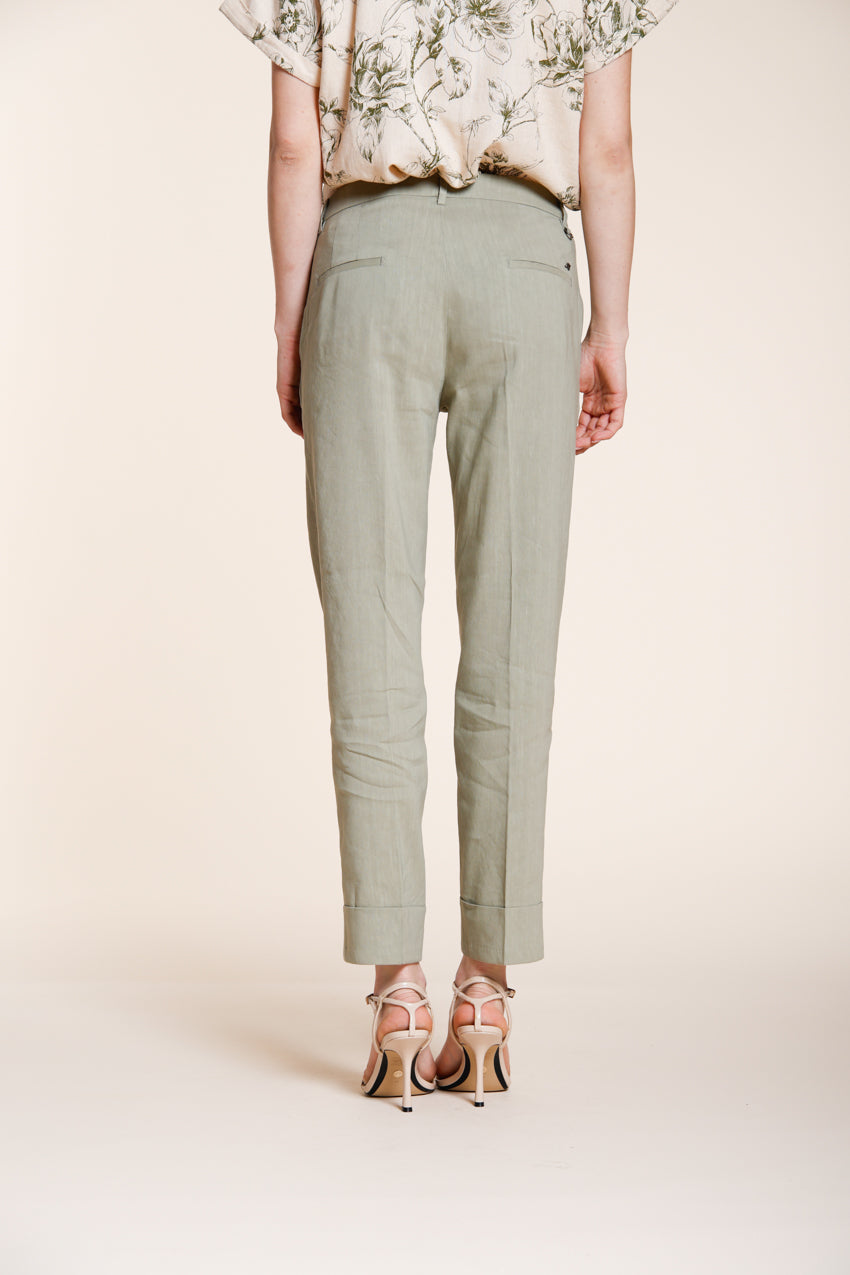 New York Carrot Sartoriale women's chino pants in linen blend canvas carrot fit