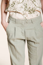 New York Carrot Sartoriale women's chino pants in linen blend canvas carrot fit