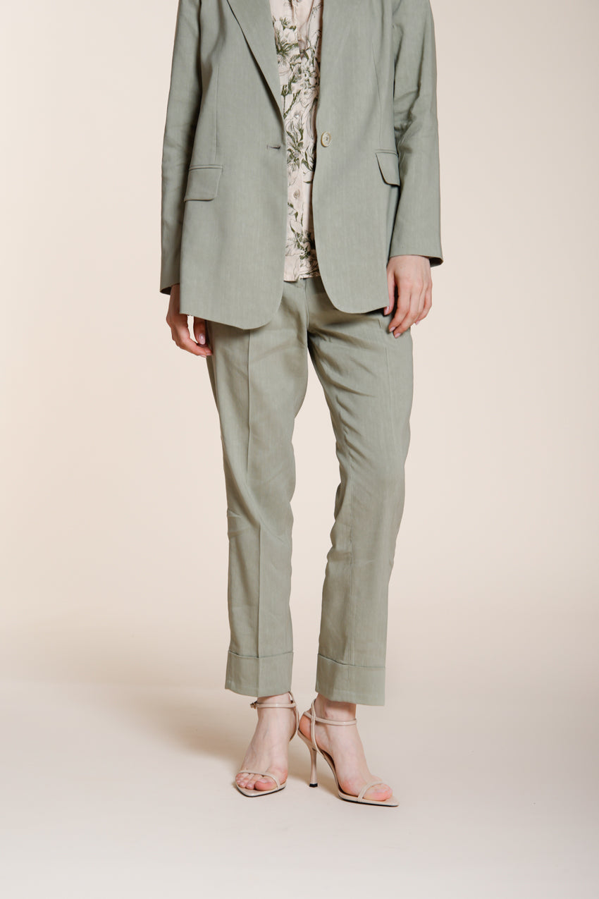 New York Carrot Sartoriale women's chino pants in linen blend canvas carrot fit