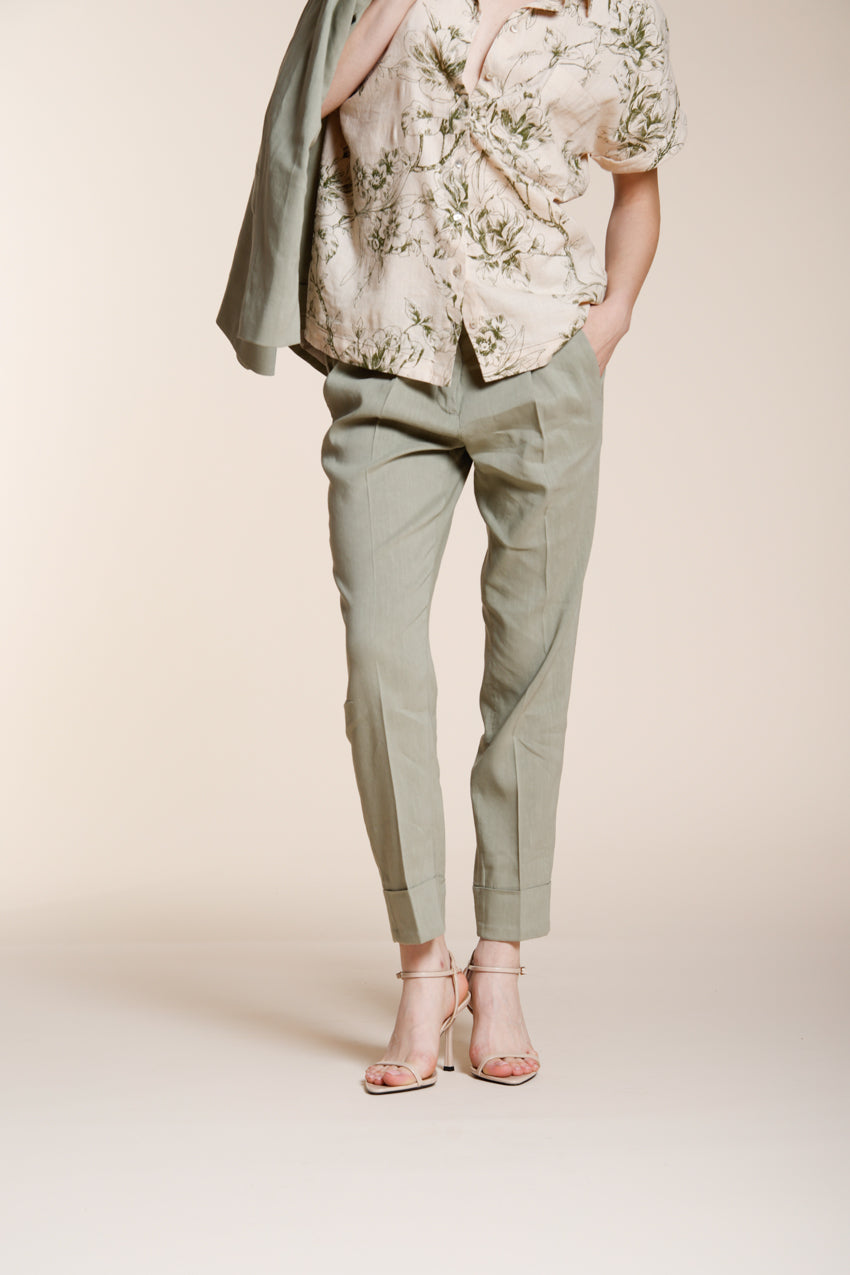 New York Carrot Sartoriale women's chino pants in linen blend canvas carrot fit