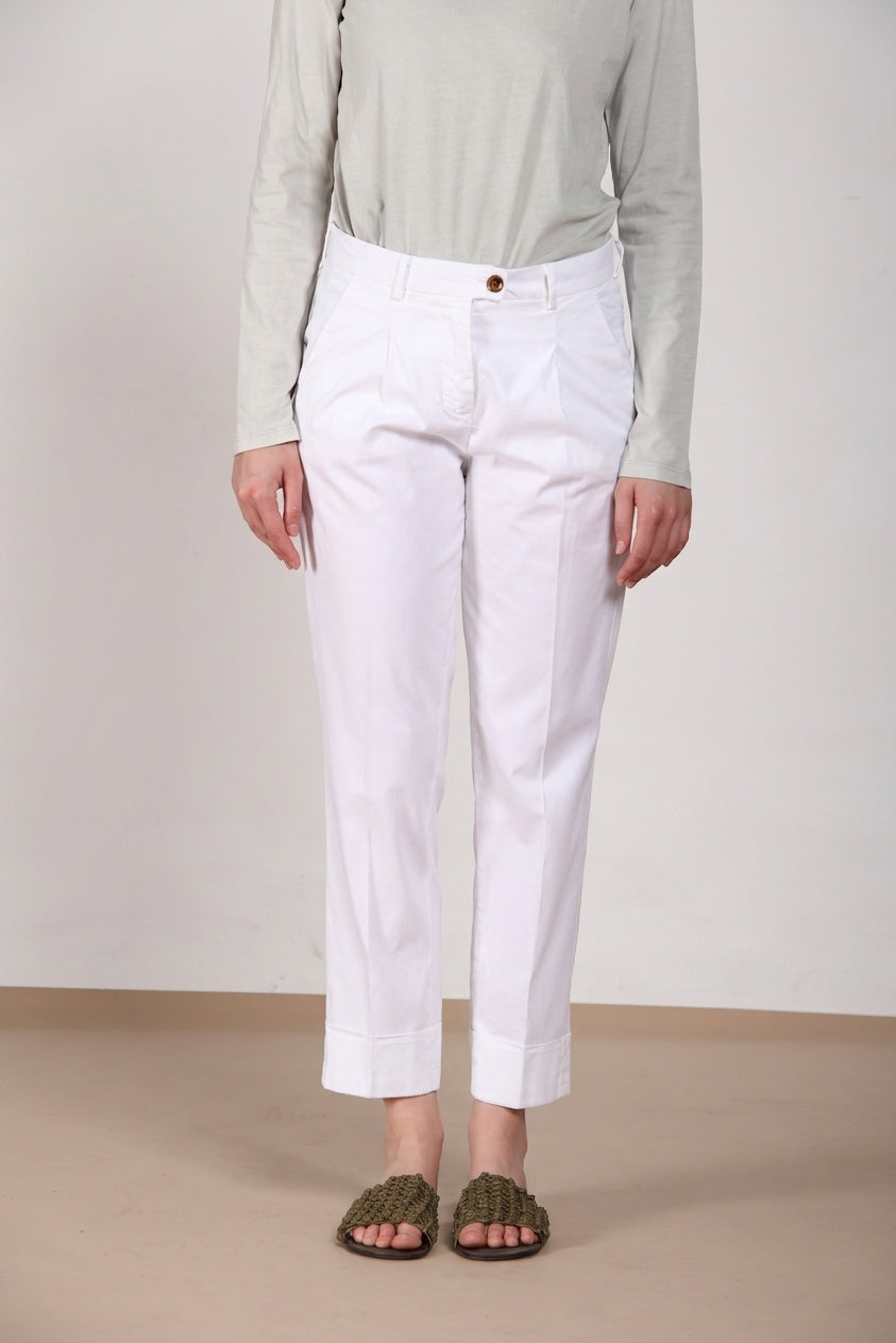 New York Carrot Sartoriale 1 Pince women’s chino trousers in cotton and silk satin carrot fit 