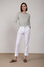 New York Carrot Sartoriale 1 Pince women’s chino trousers in cotton and silk satin carrot fit 