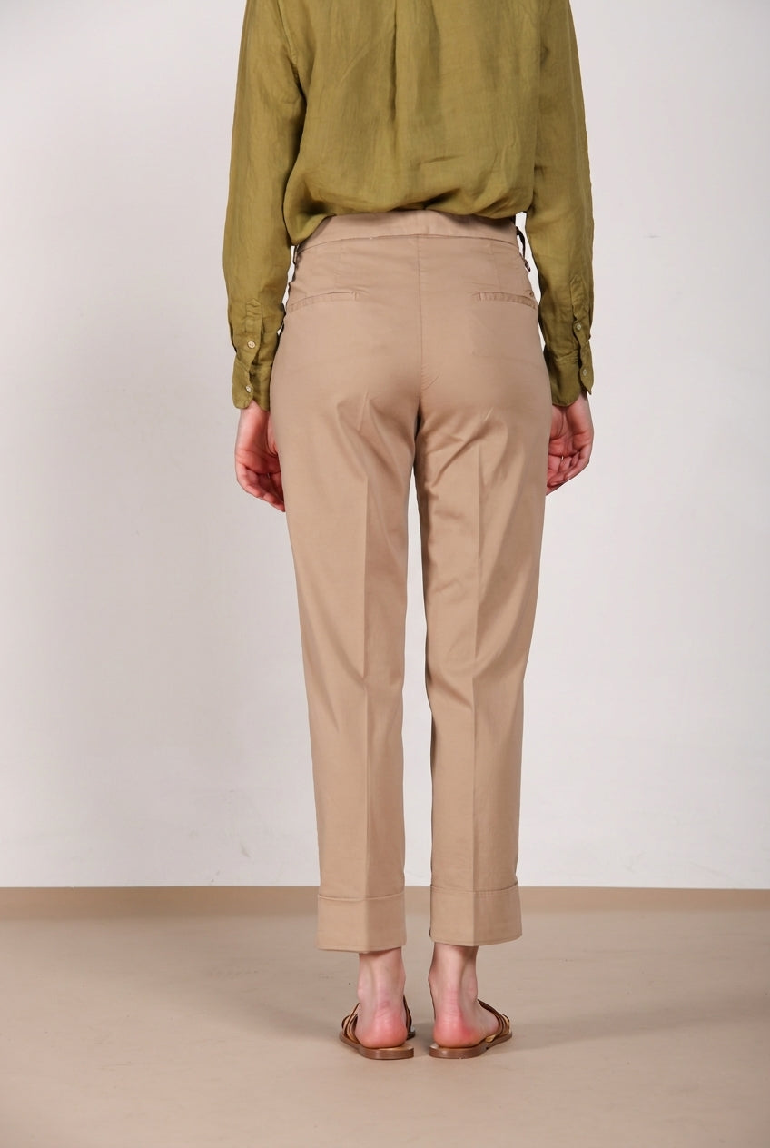 New York Carrot Sartoriale 1 Pince women’s chino trousers in cotton and silk satin carrot fit 