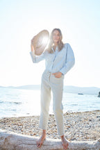 New York Carrot Hose Chino Damen aus Natté carrot fit