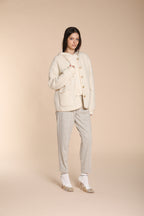 Foto 3 Easy Jogger pantalone chino donna in jersey con fantasia galles relaxed fit