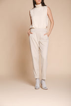 Foto 1 Easy Jogger pantaloni chino donna in jersey puntino relaxed fit