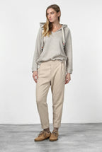 Easy Jogger pantalone chino donna in jersey fantasia micro disegno relaxed fit