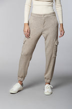 Easy Cargo pantalone cargo donna maglia jersey lurex relaxed fit