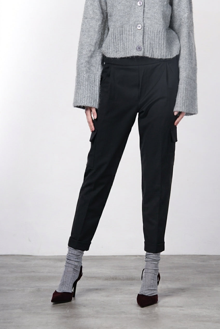 Chile Jogger pantalone cargo donna in lana relaxed fit