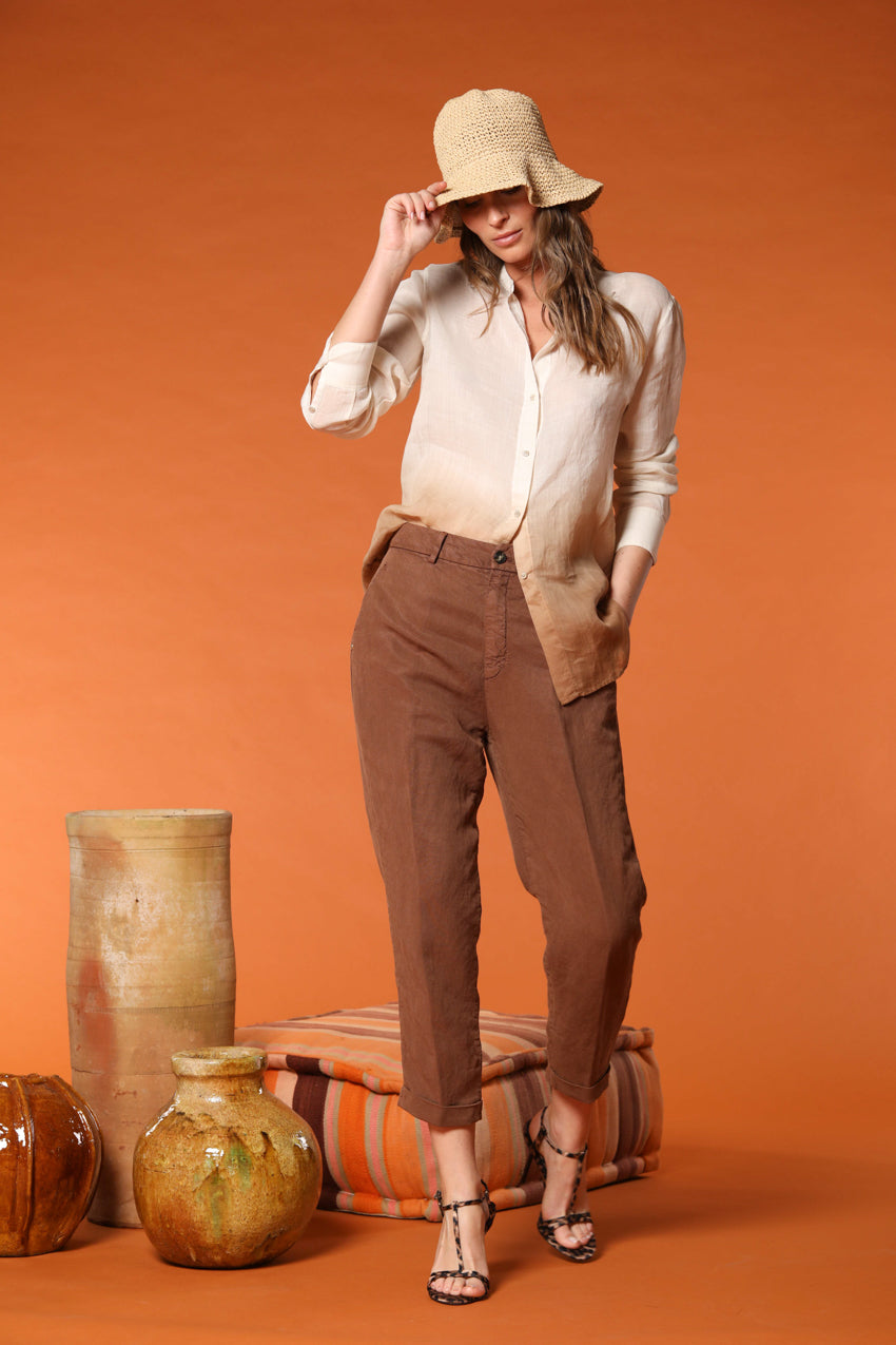 Linda Summer pantalon chino jogger femme en toile coupe Relaxed