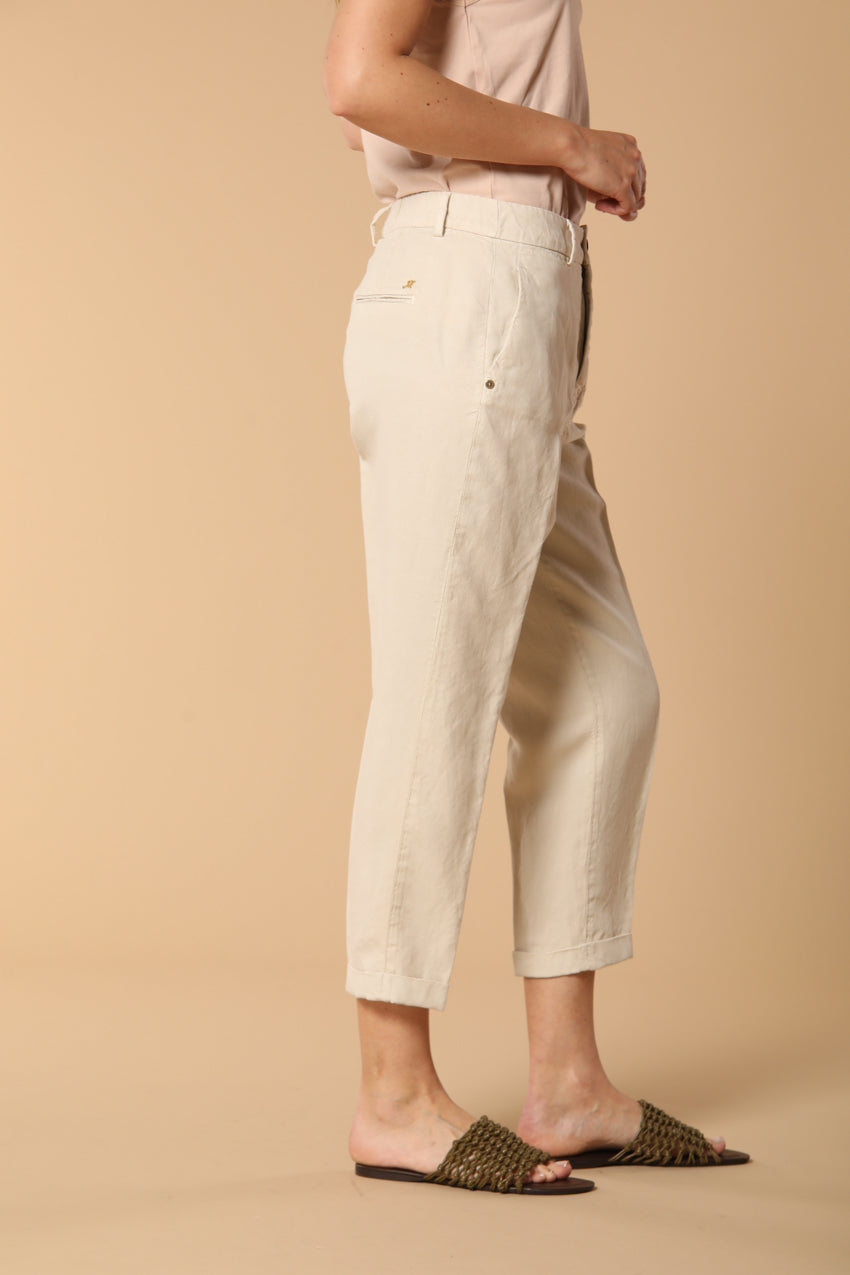 Linda Summer pantalon chino jogger femme en toile coupe Relaxed