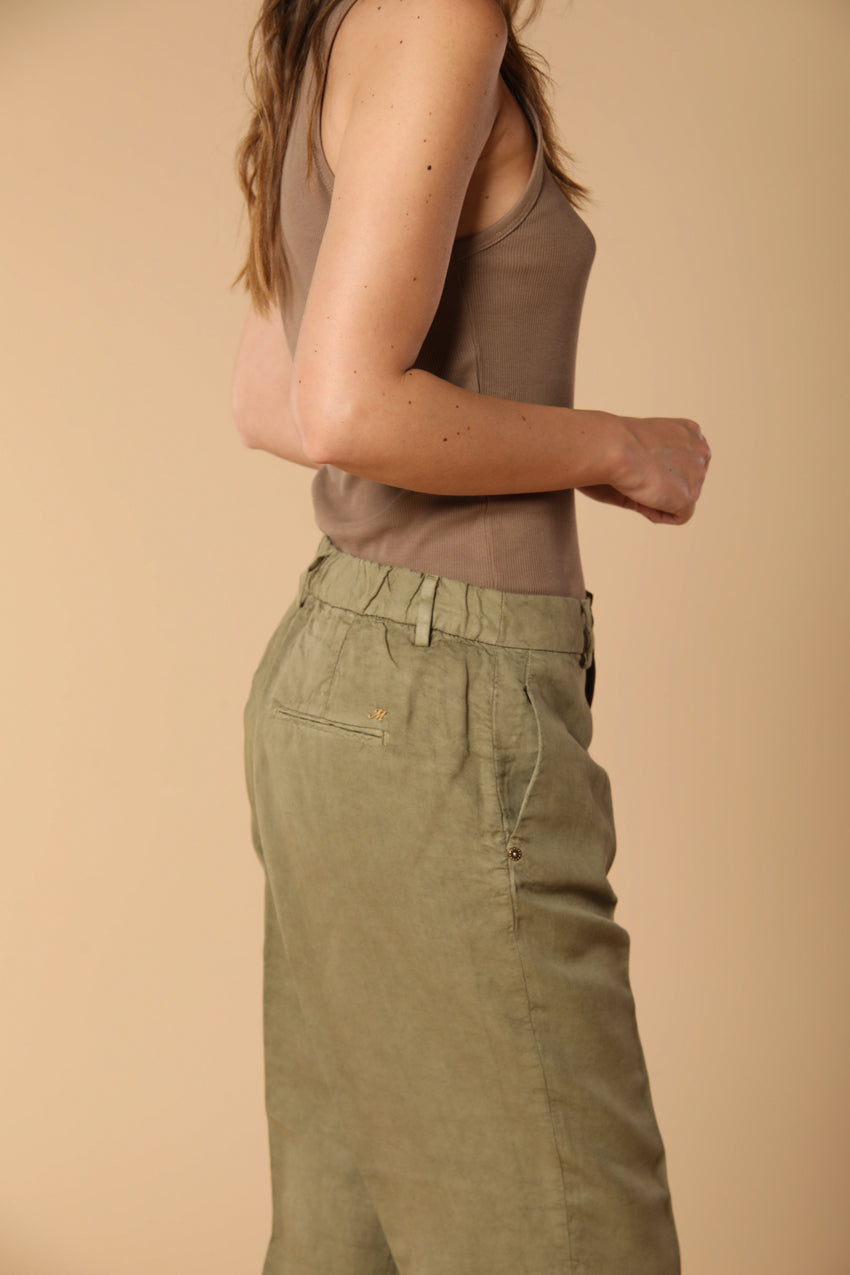 Linda Summer pantalon chino jogger femme en toile coupe Relaxed