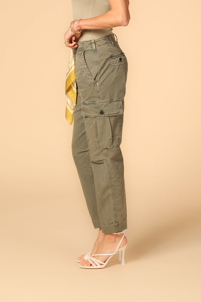 Image 2 of Women's Mason's Judy Archivio W Model Cargo Pants in Military Green, Relaxed Fit