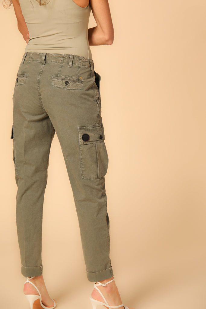 Image 4 of Women's Mason's Judy Archivio W Model Cargo Pants in Military Green, Relaxed Fit